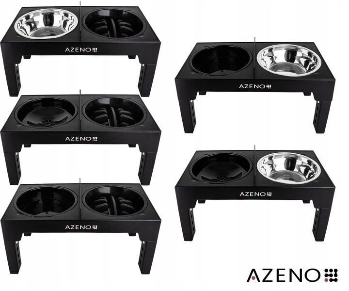 Miska dla Psa NA STOJAKU MISKA PODWÓJNA REGULOWANA DUŻA Spowalniająca 3w1