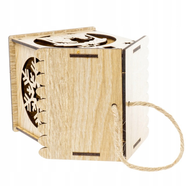 Lampion drewniany adwentowy świąteczny latarenka na roraty dla dzieci LED