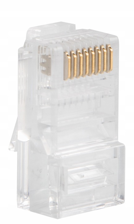 100X WTYK WTYKI KOŃCÓWKI WTYCZKA RJ45 8P8C UTP CAT KAT.5E PRZELOTOWE LANBER
