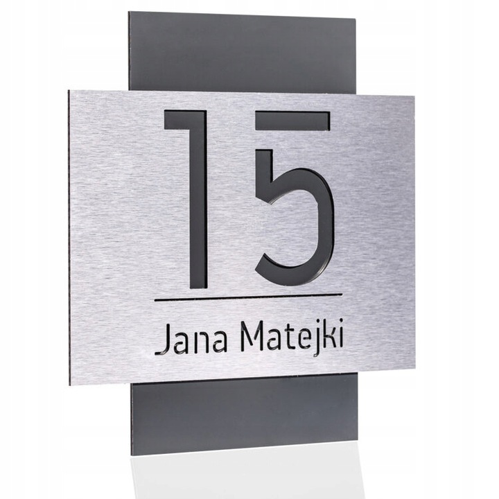 NOWOCZESNA TABLICZKA ADRESOWA Z NUMEREM DOMU ALUMINIUM 32x32cm NUMER NA DOM