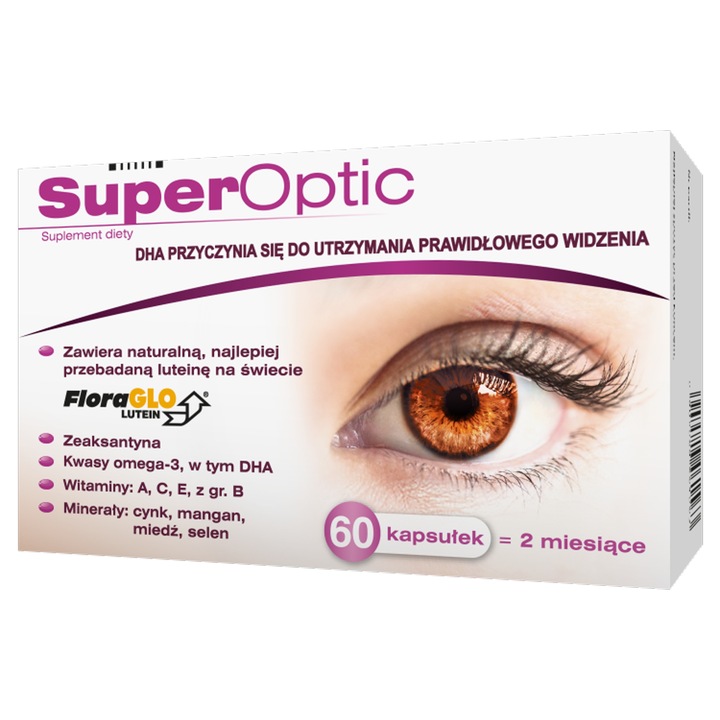 SuperOptic z luteiną poprawia ostrość widzenia 60 kapsułek