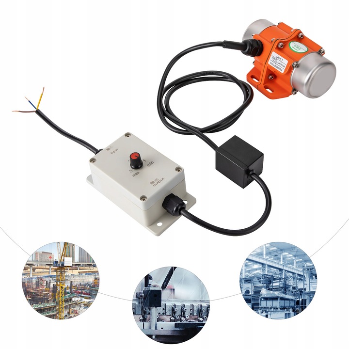 SILNIK WIBRACYJNY 3000 OBR/MIN Z REGULATOREM PRĘDKOŚCI, ELEKTRYCZNY SILNIK