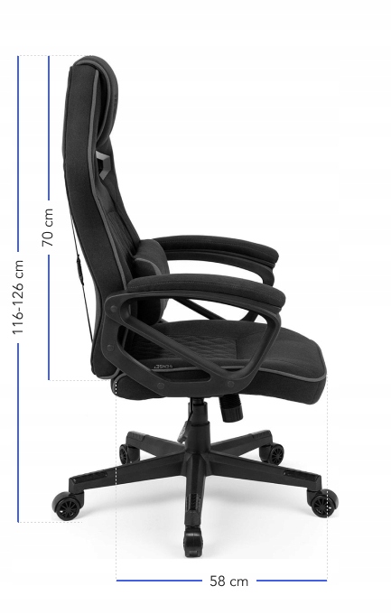 Fotel gamingowy biurowy Knight materiałowy SENSE7