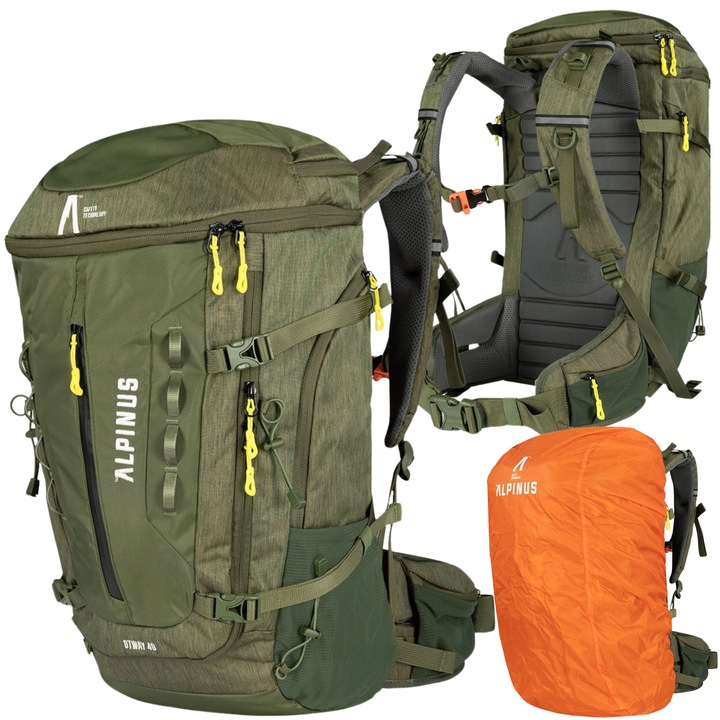 PLECAK TURYSTYCZNY ALPINUS TREKKINGOWY W GÓRY POKROWIEC OTWAY 40L KHAKI PRO