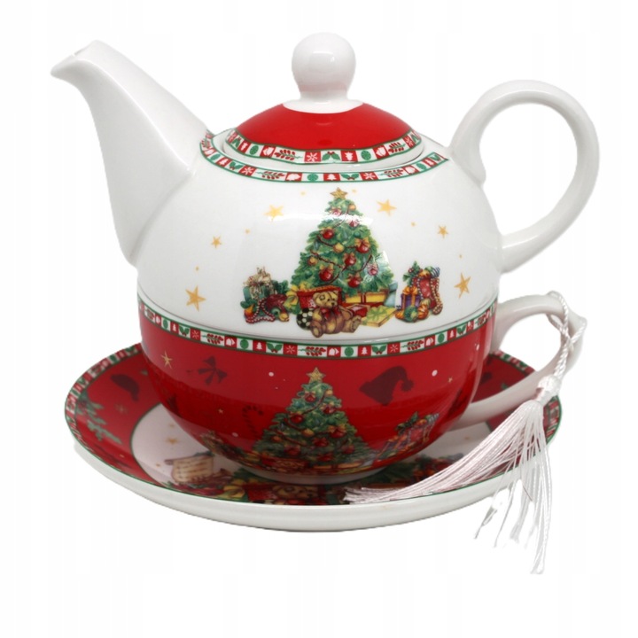 ŚWIĄTECZNY DZBANEK Z FILIŻANKĄ TEA FOR ONE