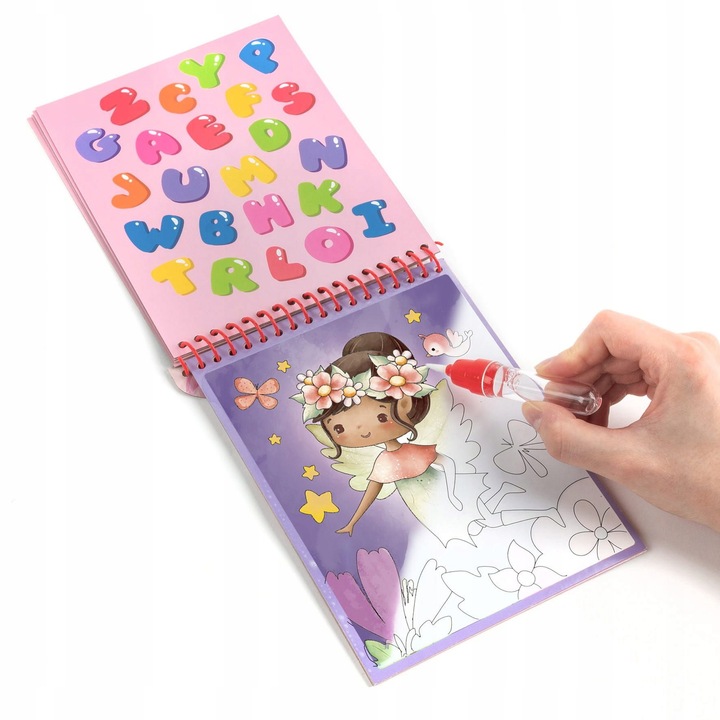 MAGICZNA WIELORAZOWA KOLOROWANKA WODNA 6 ARKUSZY PISAK DO KOLOROWANIA KIDEA