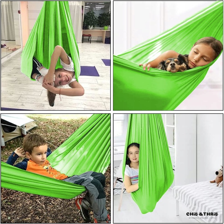 HUŚTAWKA DLA DZIECI HAMAK CHUSTA SENSORYCZNA AKROBATYCZNA JOGA + MOCOWANIE