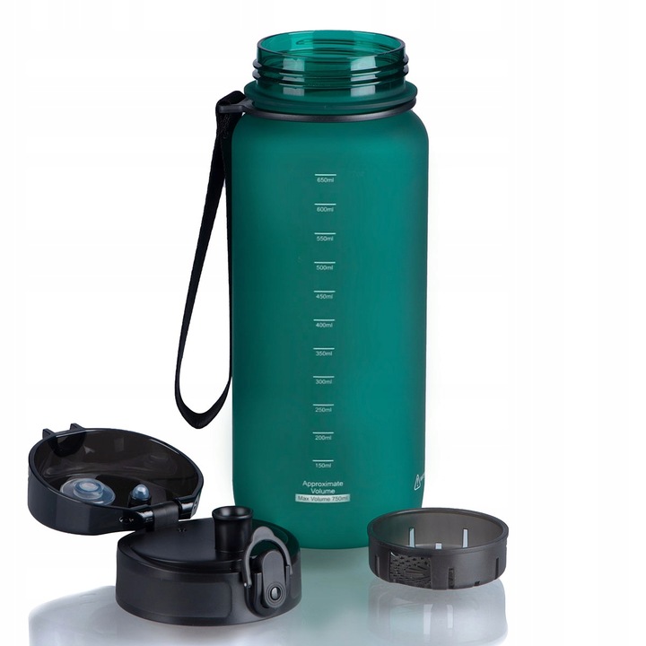 BIDON NA WODĘ SPORTOWY NA SIŁOWNIĘ 650ML TRITANOWA BUTELKA Z MIARKĄ BEZ BPA