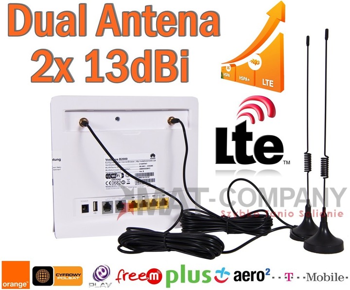 ANTENA DUAL LTE 26dBi Huawei B593 B315 E5186 2xSMA