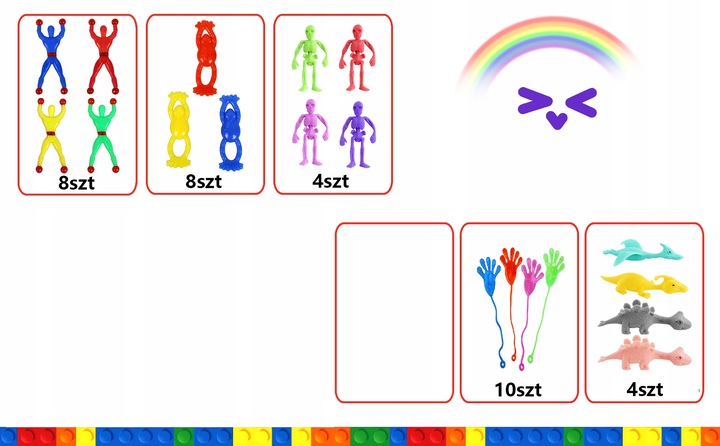 34x ŁAPKI ŻELOWE KLEJĄCE PACŁAPKA GUMOLEPKI LEPKI ŁAPKA LEPKA ZABAWKA GRA