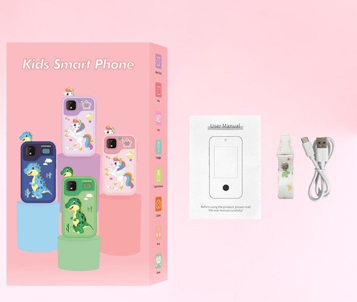 TELEFON DLA dzieci SMARTFON APARAT KAMERA D13 JEDNOROŻEC RÓŻOWY