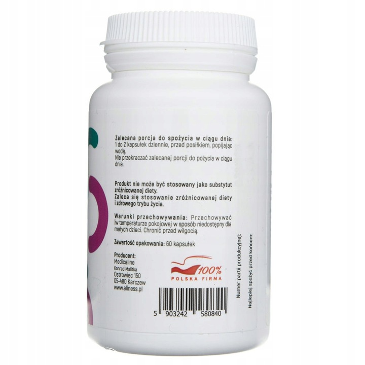 ALINESS Lactoferrin LFS 90% 100 mg x 60 kapsułek