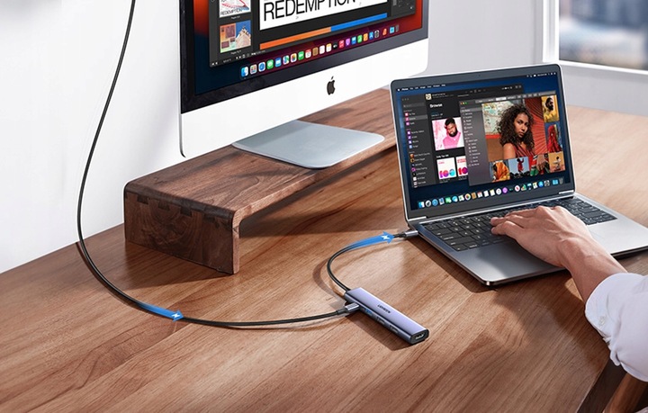 UGREEN ADAPTER ROZDZIELACZ HUB USB C 5W1 5X USB 2.0 3.0 HDMI PD 100W KABEL