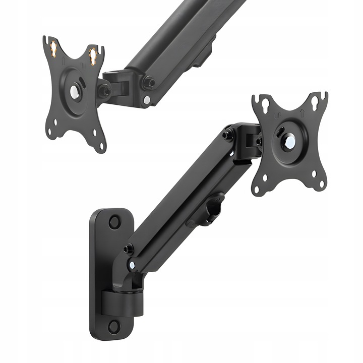 UCHWYT ŚCIENNY NA MONITOR POJEDYNCZY STANDARD VESA REGULOWANE RAMIĘ 17-27"
