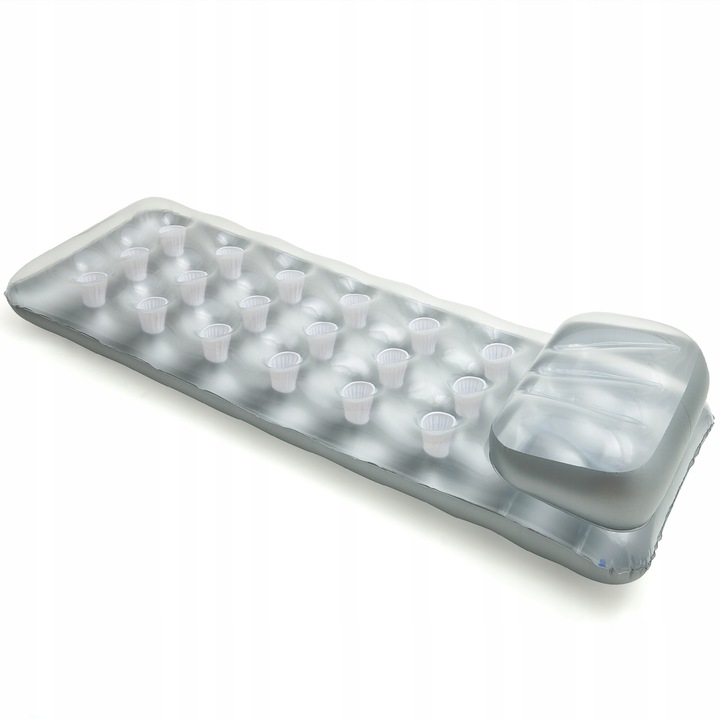 Materac Dmuchany z Zagłówkiem Plażowy Wodny do Pływania Srebrny INTEX 58894