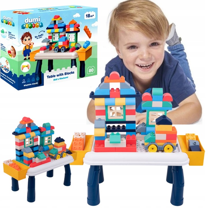 Dumel DUŻE KLOCKI GUMOWE MIĘKKIE PREZENT DLA ROCZNEGO DZIECKA na mikołaja