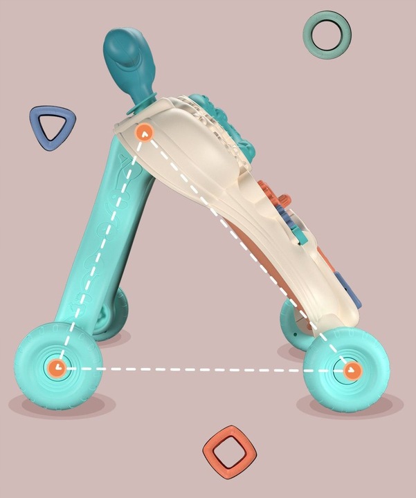 Chodzik Wielofunkcyjny Interaktywny Jeździk Pchacz 3w1 edukacyjny interakty