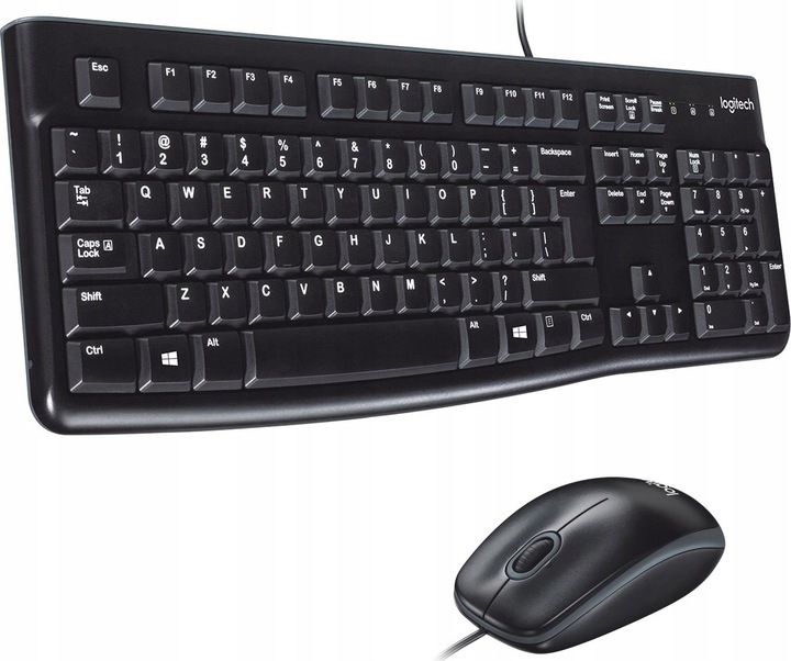 Zestaw Logitech MK120 USB klawiatura K120 mysz B100 przewodowa komputera