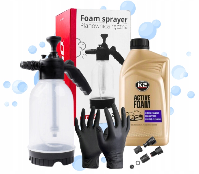 Zestaw do mycia samochodu auta pianownica 2L Amio + K2 piana aktywna 1L