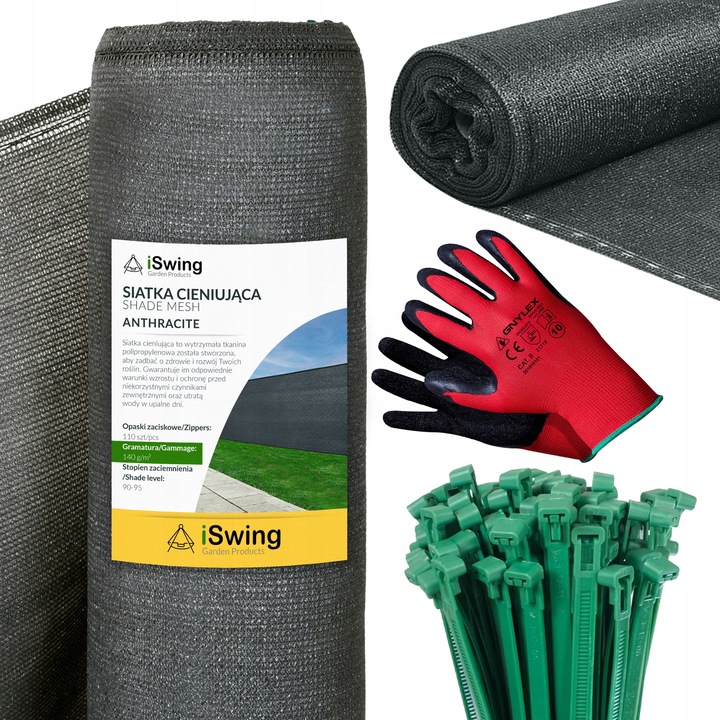 SIATKA CIENIUJĄCA 90% MASKUJĄCA MATA OSŁONOWA NA OGRODZENIE PŁOT 1,5x25m UV
