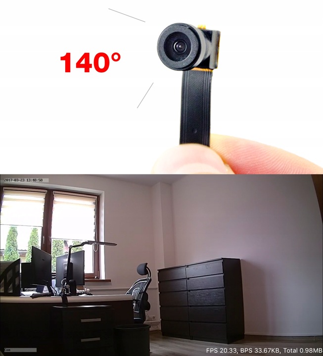 UKRYTA MINI MAŁA KAMERA IP WiFi DETEKCJA FULL HD SZPIEGOWSKA ANDROID IOS