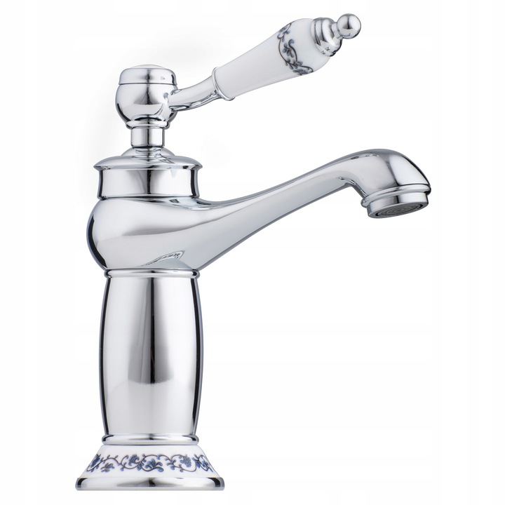 Bateria umywalkowa stojąca retro chrom łazienkowa srebrna kran YOKA HOME