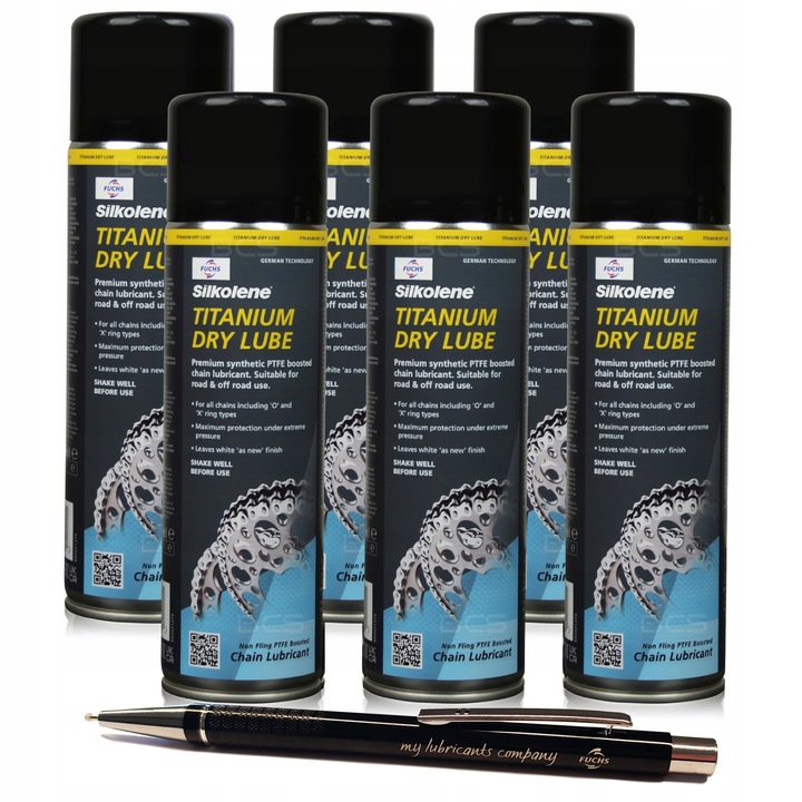 6 x FUCHS SILKOLENE TITANIUM DRY LUBE - SMAR DO ŁAŃCUCHA - SPRAY - 500ml
