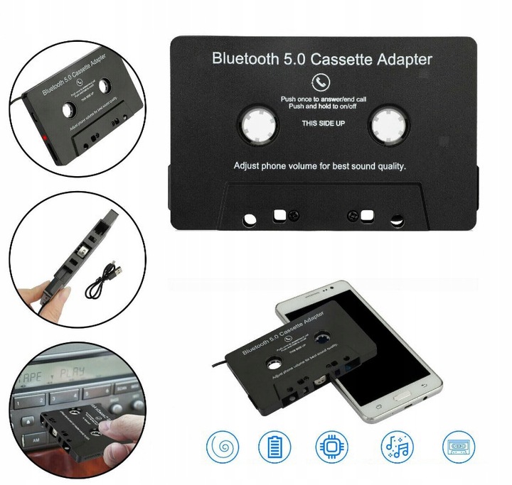 KASETA BLUETOOTH 5.0 DO RADIA ADAPTER TRANSMITER