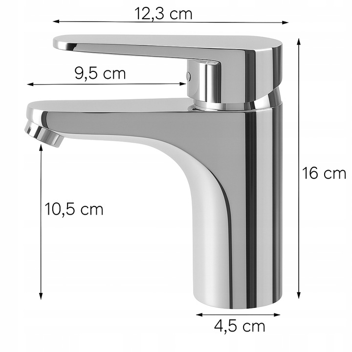 Bateria umywalkowa stojąca srebrna łazienkowa kran do umywalki chrom YOKA