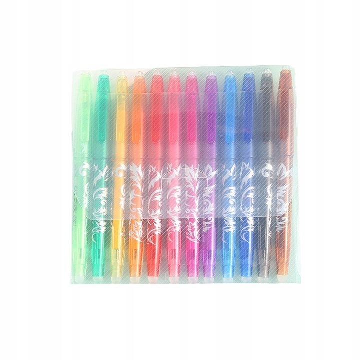 12 ZMAZYWALNE DŁUGOPISY KOLOROWE ZESTAW DO BUDŻETOWANIA PRZYBORÓW SZKOLNYCH