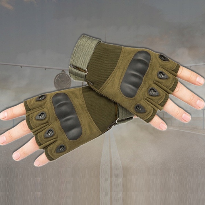 RĘKAWICE TAKTYCZNE BOJOWE rozm. XL SURVIVAL MILITARNE RĘKAWICZKI BEZ PALCÓW