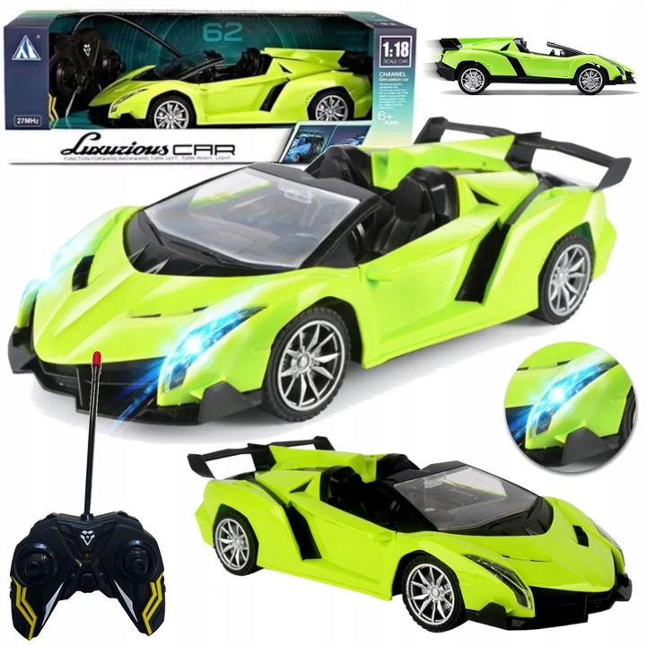 SAMOCHÓD ZDALNIE STEROWANY AUTO NA PILOTA RC POJAZD DLA DZIECKA LED PREZENT