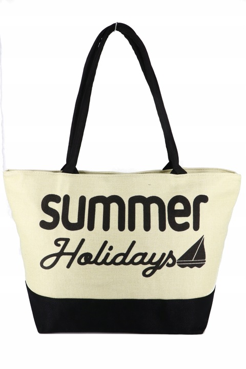 Torba plażowa duża NA PLAŻĘ PIKNIK płócienna SUMMER LETNIA