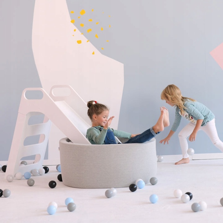 Suchy Basen bez piłek 90x30 dla Dzieci Szary Smart Okrągły MISIOO