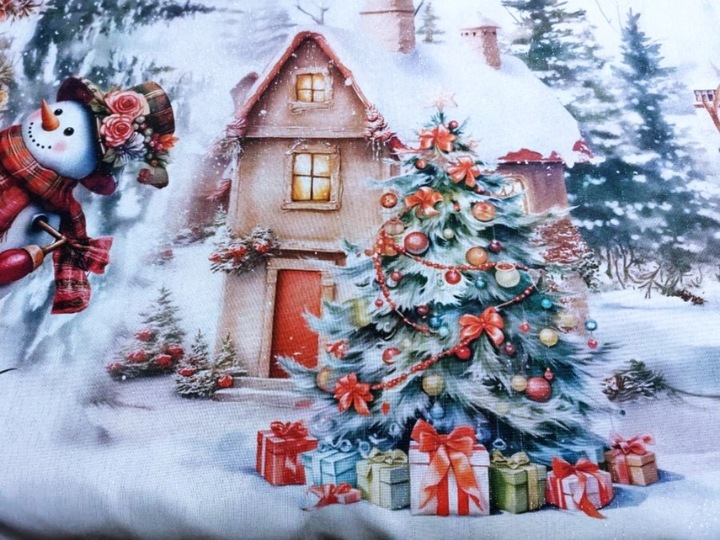 OBRUS ŚWIĄTECZNY BOŻE NARODZENIE 150X225 CM PLAMOODPORNY CHOINKA RENIFER
