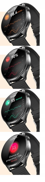 ZEGAREK MĘSKI SMARTWATCH AMOLED EKG DO ROZMÓW GLUKOZA CIŚNIENIE 440 MENU PL