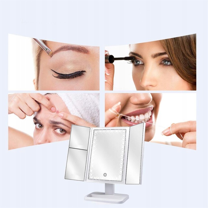Podswietlane Lusterko do Makijazu LED Kosmetyczne