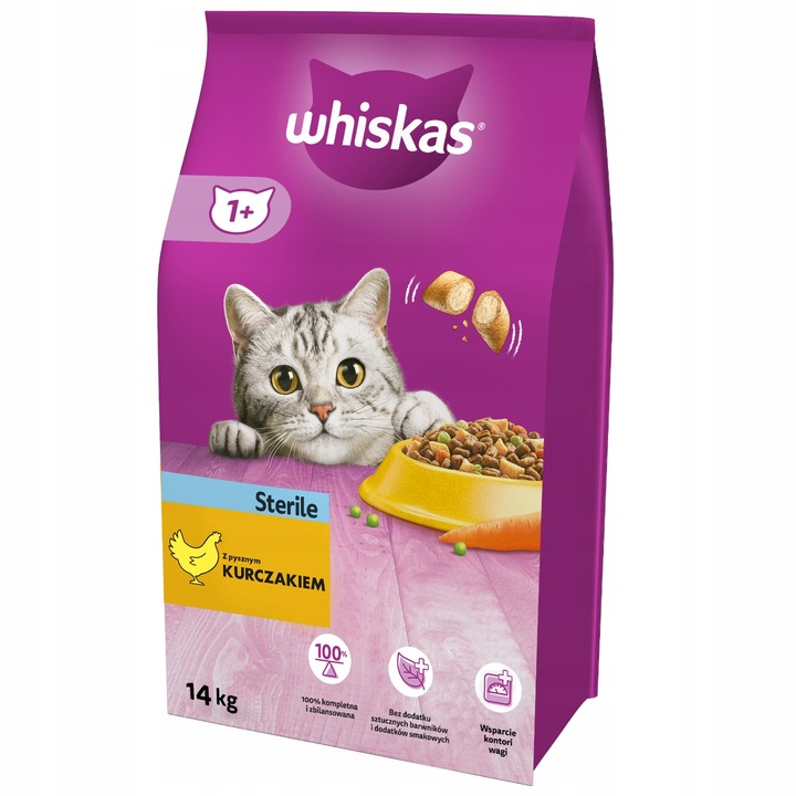 WHISKAS Sterile sucha karma z kurczakiem 14kg