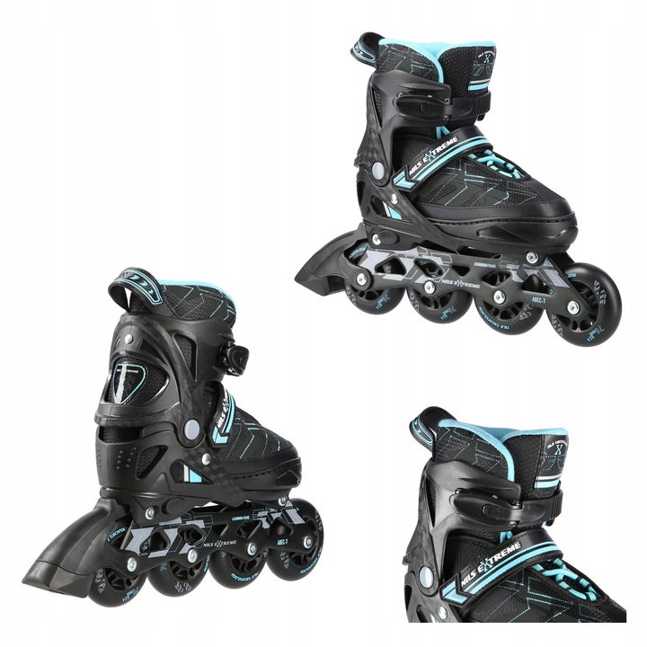 Regulowane rolki miejskie młodzieżowe kauczukowe kółka ABEC7 r. 39-42 Nils