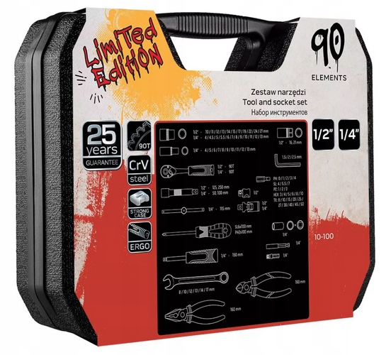 ZESTAW NARZĘDZI M4K GARAGE NEO TOOLS 90 el. WALIZKA KLUCZE NASADOWE 10-100