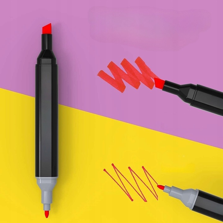 MARKERY ALKOHOLOWE DWUSTRONNE FLAMASTRY MAZAKI PISAKI 262 KOLORY DLA DZIECI