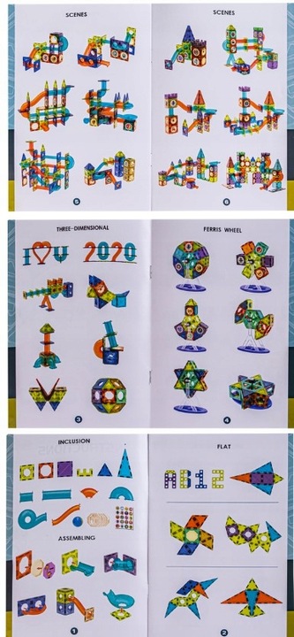 ZESTAW KLOCKI MAGNETYCZNE KONSTRUKCYJNE UKŁADANKA TOR ZAMEK FIGURKI 268 EL