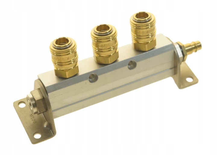 ROZDZIELACZ POWIETRZA Z UCHWYTEM 3 x SZYBKOZŁĄCZKA 3/8 TYP 26, WTYK RQS