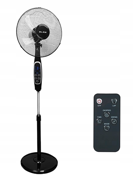 Wentylator 60W podłogowy Blow czarny + pilot