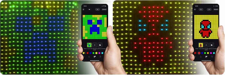 KURTYNA LED 2x2 ŚWIĄTECZNA GIRLANDA STEROWANA TELEFONEM APLIKACJA BLUETOOTH