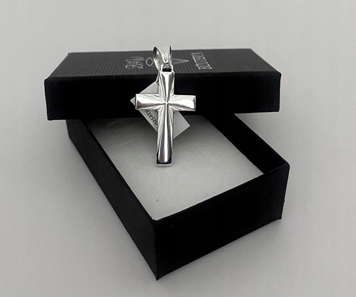Srebrny Duży Krzyżyk Wisorek próba 925 + gratis