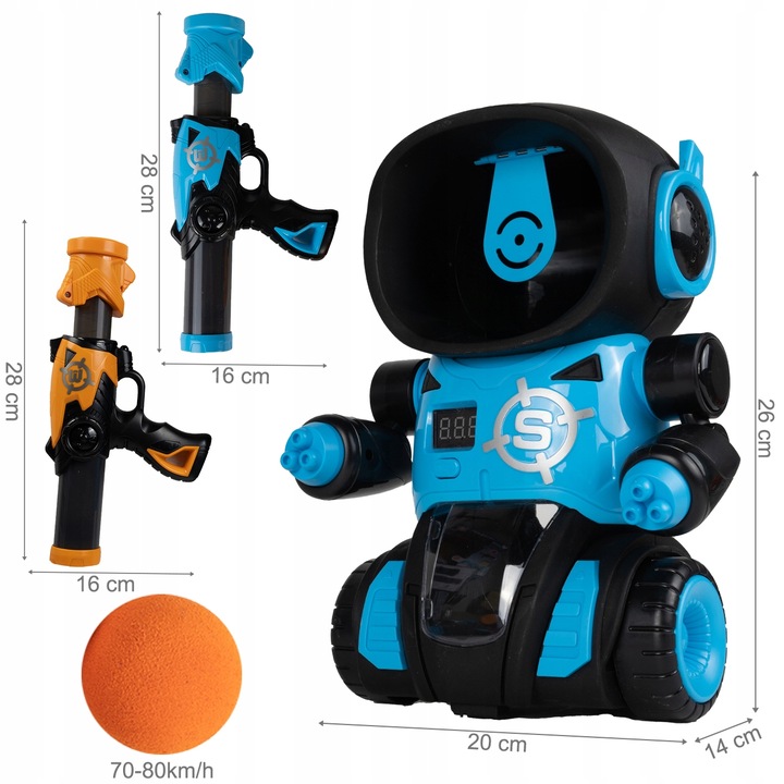 ROBOT GRA STRZELANIE DO CELU PISTOLET LICZNIK LCD TARCZA DO STRZELANIA