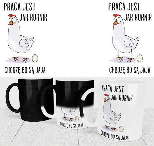 MAGICZNY KUBEK DLA PRACOWNIKÓW DO PRACY NA ODEJŚCIE Z PRACY ŚMIESZNY NADRUK