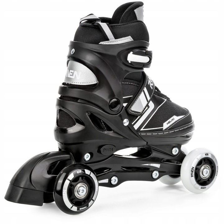 Rolki Łyżwy Wrotki 4w1 Regulowane RAVEN Helixi Black/Grey 34-37 Kółko LED