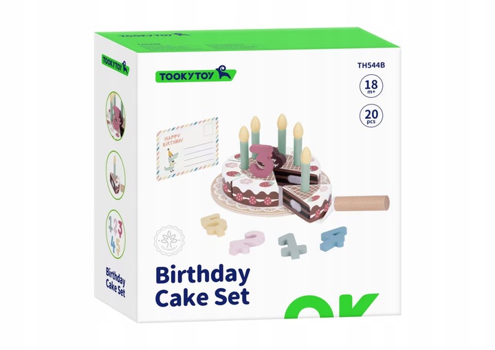 Drewniany Tort Urodzinowy ze Świeczkami Rzepy TOOKY TOY